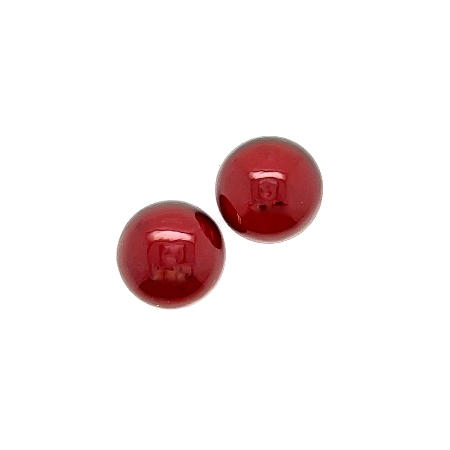 Granate Paar rund gemugelt (Hessonite, Cabochons)
