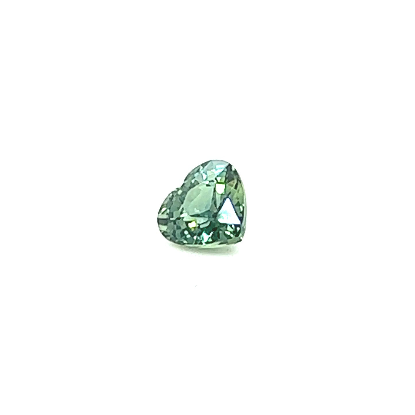 Parti-Saphir - herzförmiger facettierter grün-blauer Edelstein