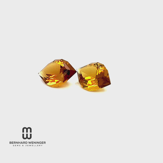 Citrine - Pärchen im modifiz. Navetteschliff