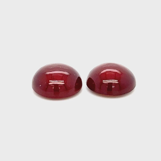 Granate Paar rund gemugelt (Hessonite, Cabochons)