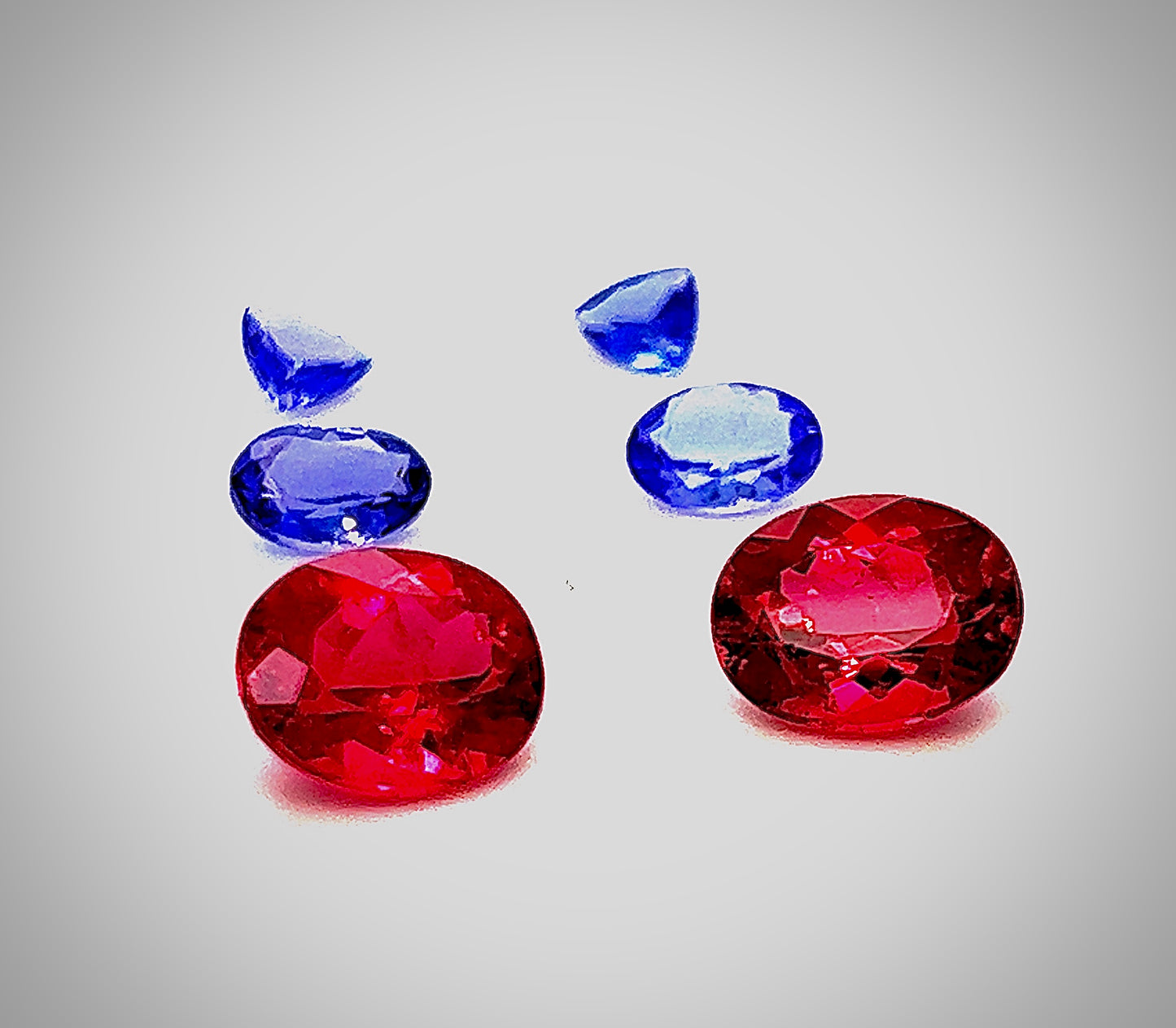Rubellite und Tansanite - Edelsteinset für Ohrringe