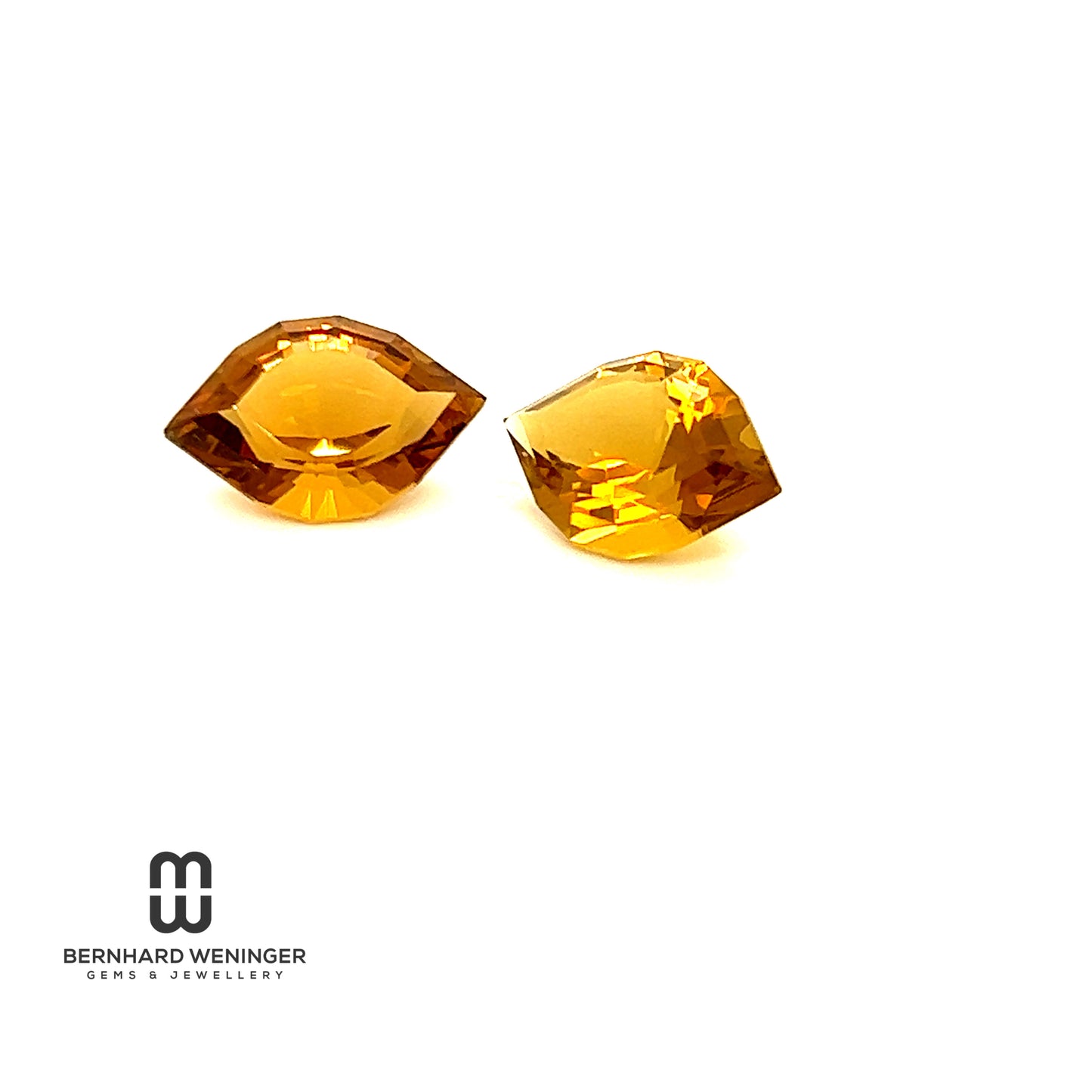 Citrine - Pärchen im modifiz. Navetteschliff