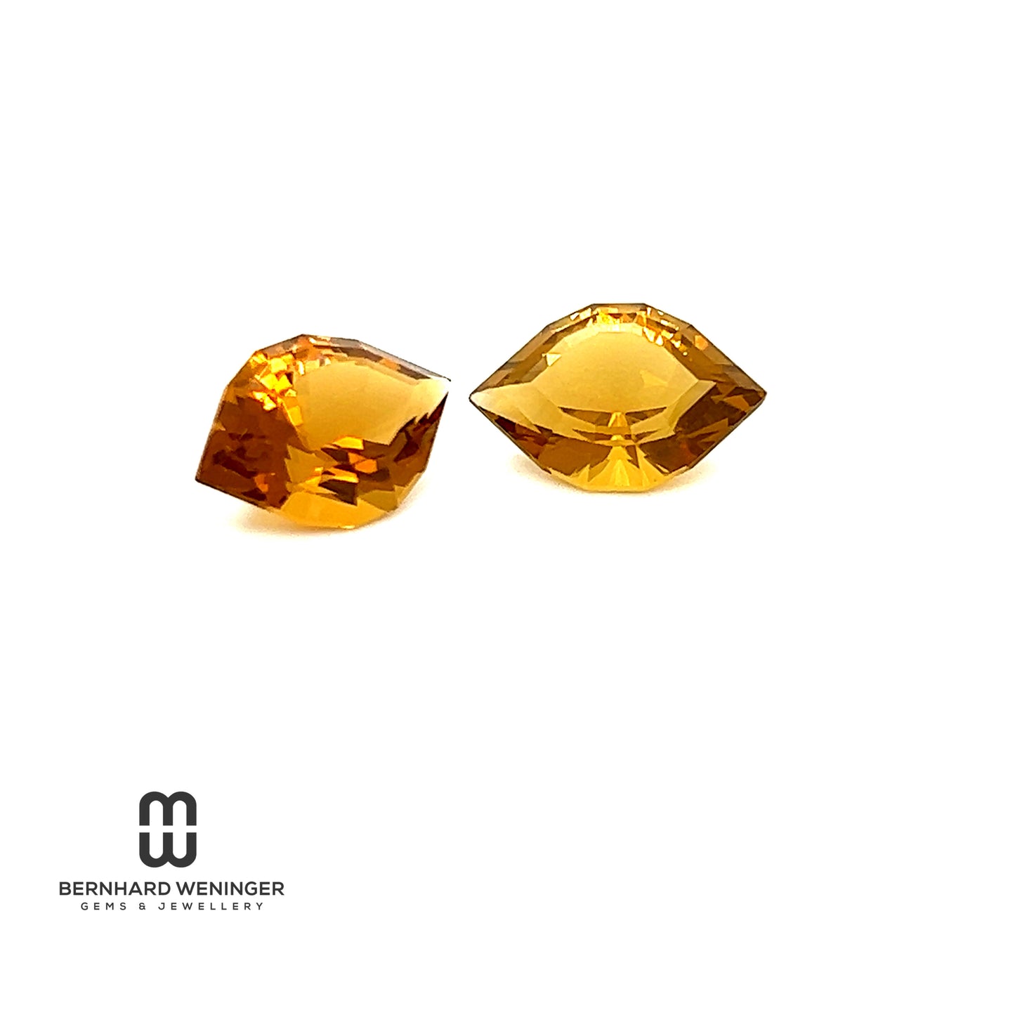 Citrine - Pärchen im modifiz. Navetteschliff