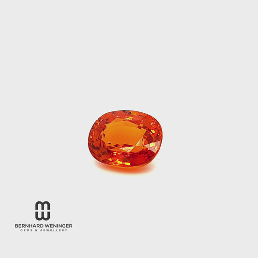 Mandarin-Granat oval facettiert