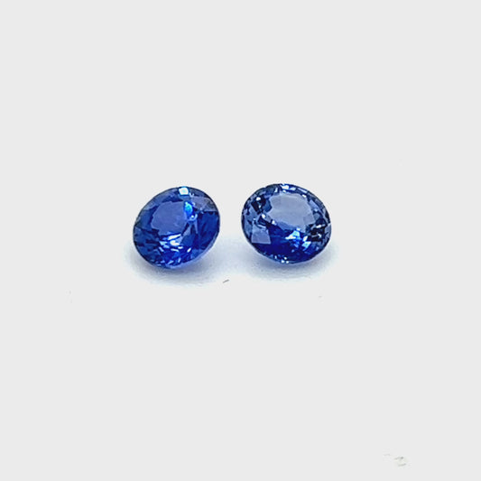 Saphir - Pärchen rund facettierte blaue Edelsteine